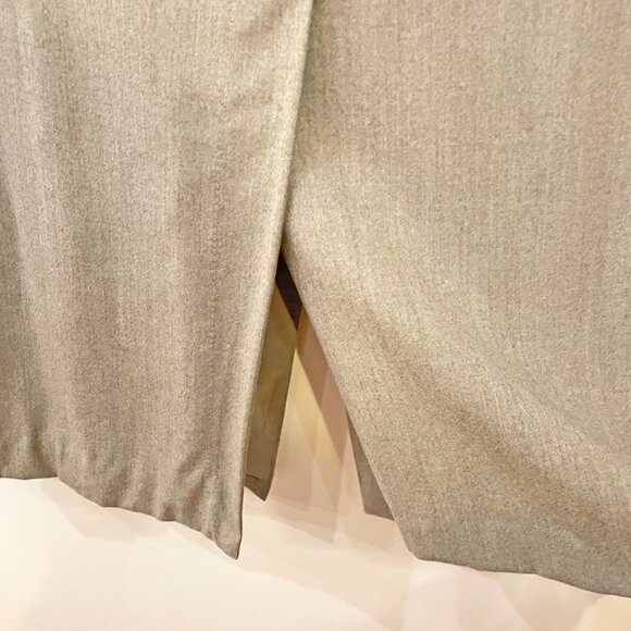 EUC Vintage Wool Split Front Pencil Skirt Light Taupe Talbots Medium - Picture 4 of 7